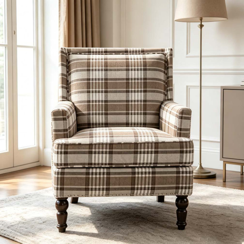 Chaise d'appoint rembourrée, Café