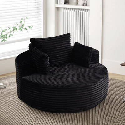 55" W High-Density Foam Swivel Accent Chair