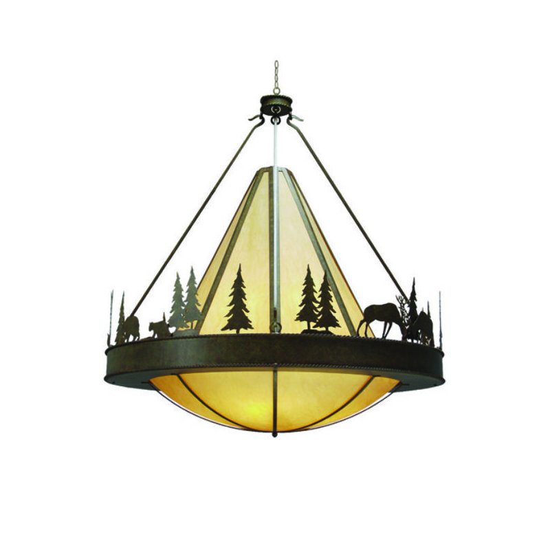 Luminaire suspendu inversé 8 lumières Verado, Rouille organique