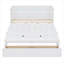Lit escamotable double en panneau de fibres à densité moyenne en bois massif au fini blanc, lit pliant peu encombrant idéal pour les petites chambres et les invités fréquents