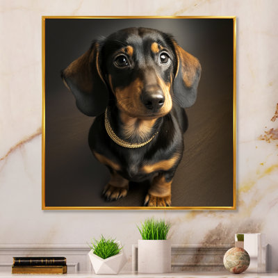 Portrait de Daschund - reproduction sur toile