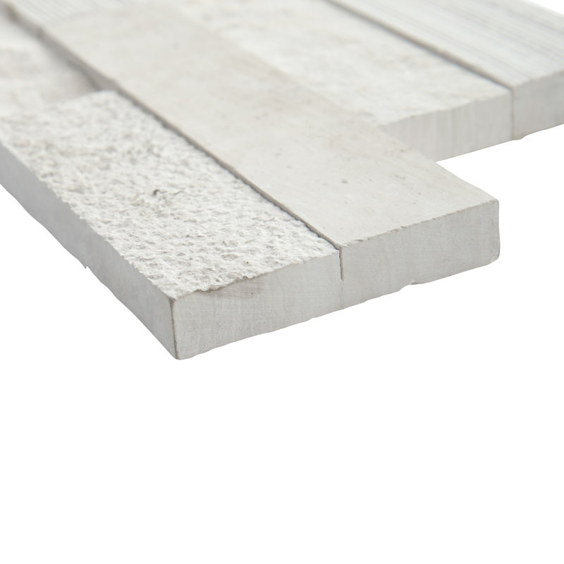Stonecrest 6 in. x 24 in. Multi Finish Natural Stone Ledger Panel Corner Wall Tile, Tivoli Sand