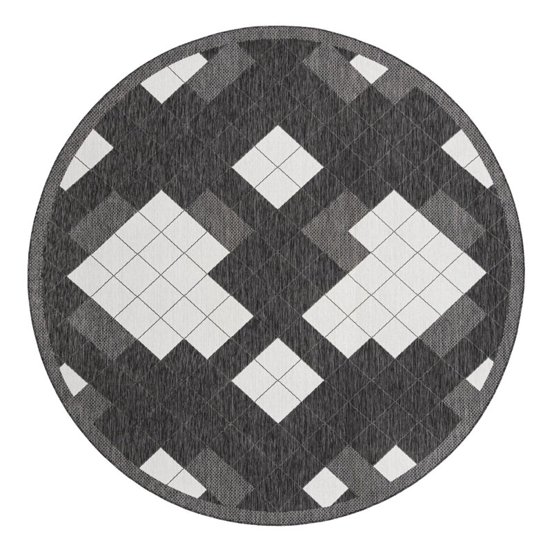 Geometric Indoor / Outdoor Rug, Round 10'