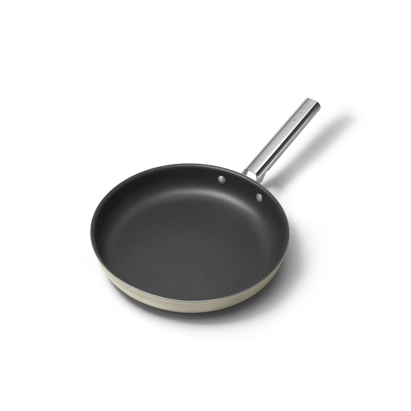 Smeg Non Stick Oven Safe Frying Pan, Matte Cream, 24 cm
