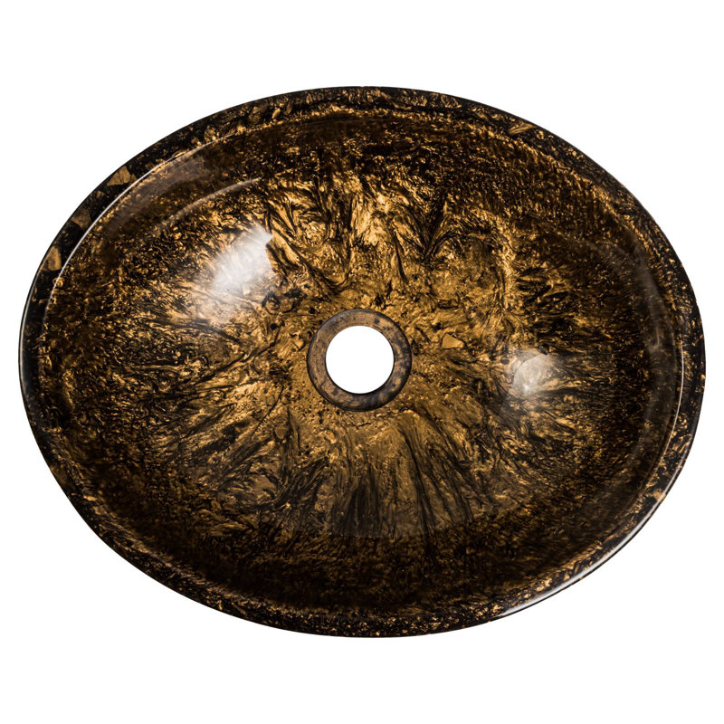 Brayden Studio Bergstrom 410mm L x 330mm W Resin Oval Sink, Dark Golden