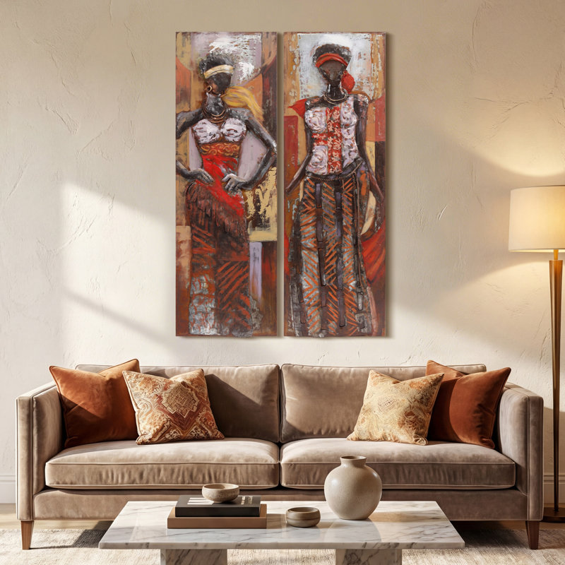 Elegance Metal Hand Painted Wall Sculpture
