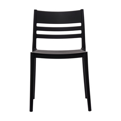 Commercial All-Weather Resin Patio Stack Chair With Slatted Backrest