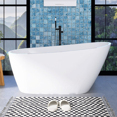 59.1'' x 28.7'' Freestanding Soaking Acrylic Bathtub