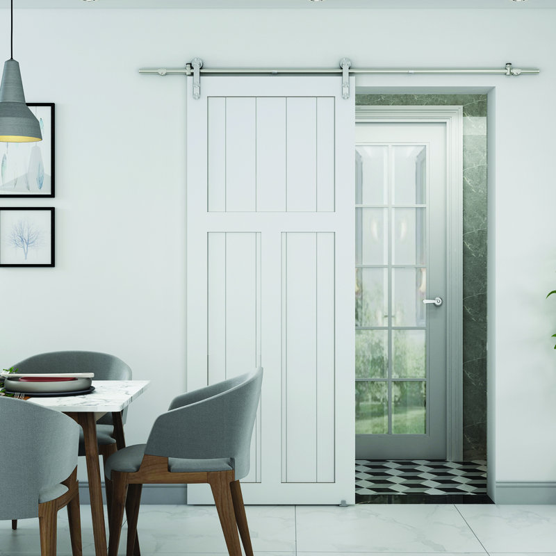 Stainless Steel Standard Single Barn Door Hardware Kit