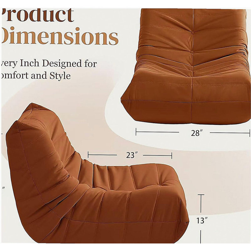 Chaise d'appoint luxueuse luxueuse en microfibre orange capitonnée