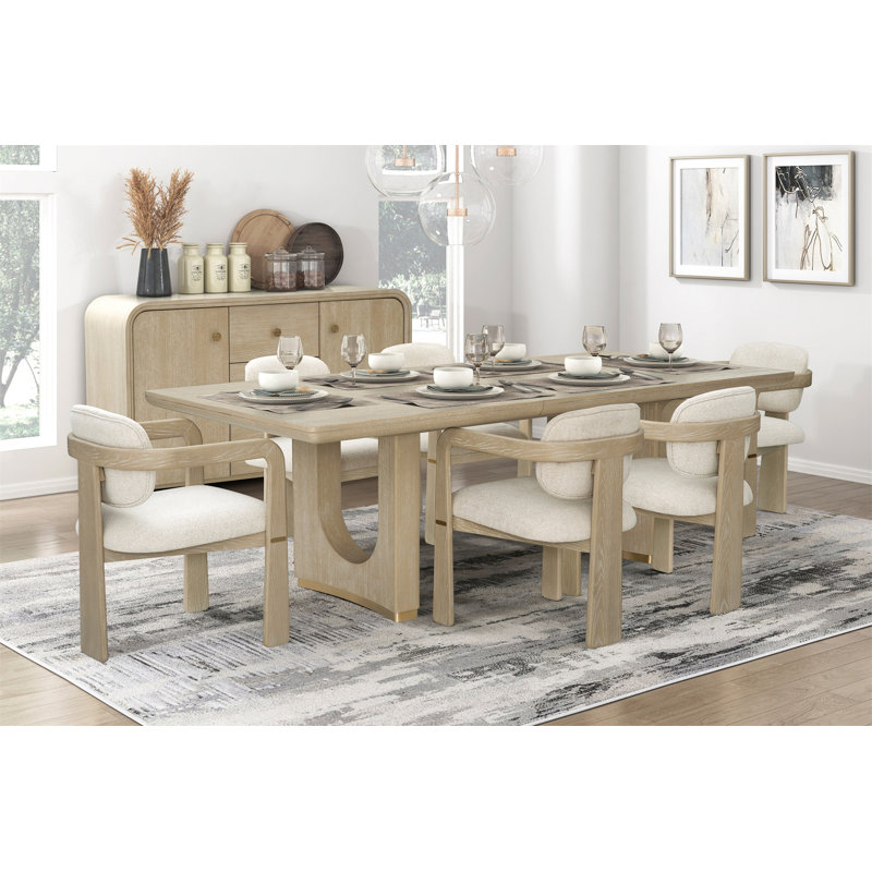 Table de salle à manger extensible avec finition en chêne moderne