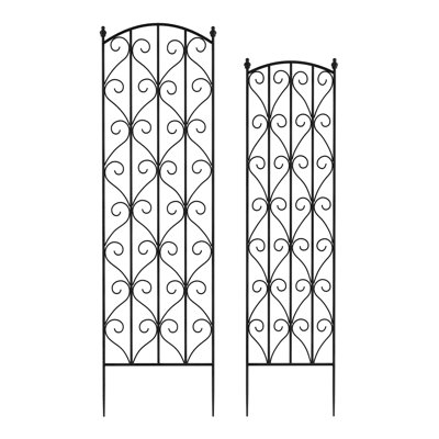 Ensemble de 2 treillis de jardin - clôture pour vignes grimpantes, rosiers, plantes en pot et fleurs