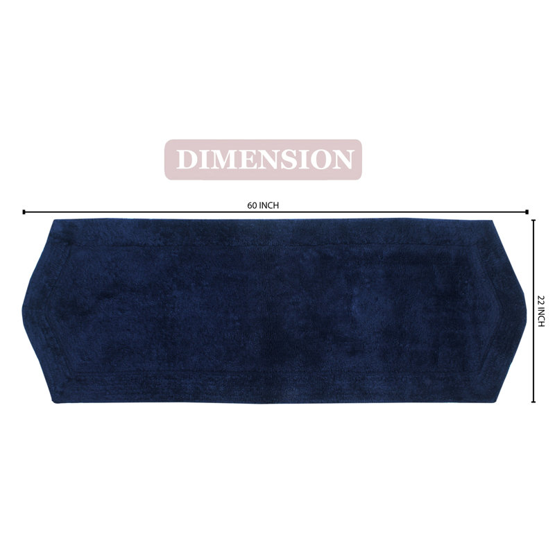 Tapis pour salle de bain Morissette, L 22 po x L 60 po, Marine