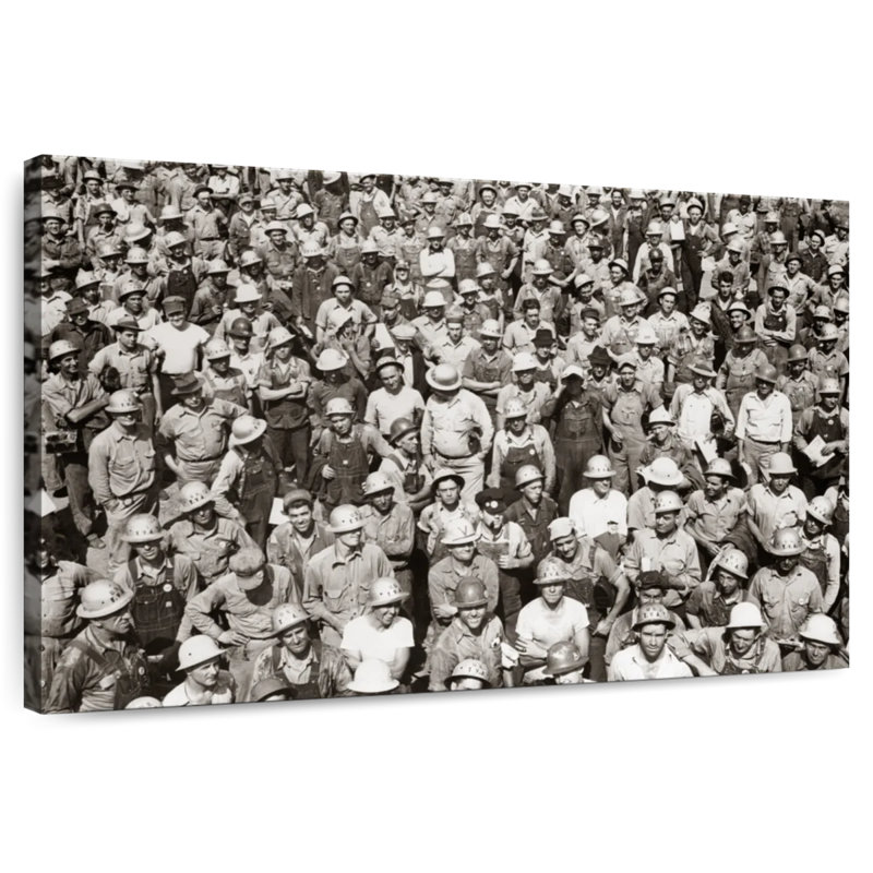 Leisha Crowd Of Laborers, 32" H x 48" W