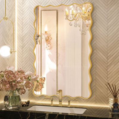 Aluminum Rectangle Wavy Wall Mirror