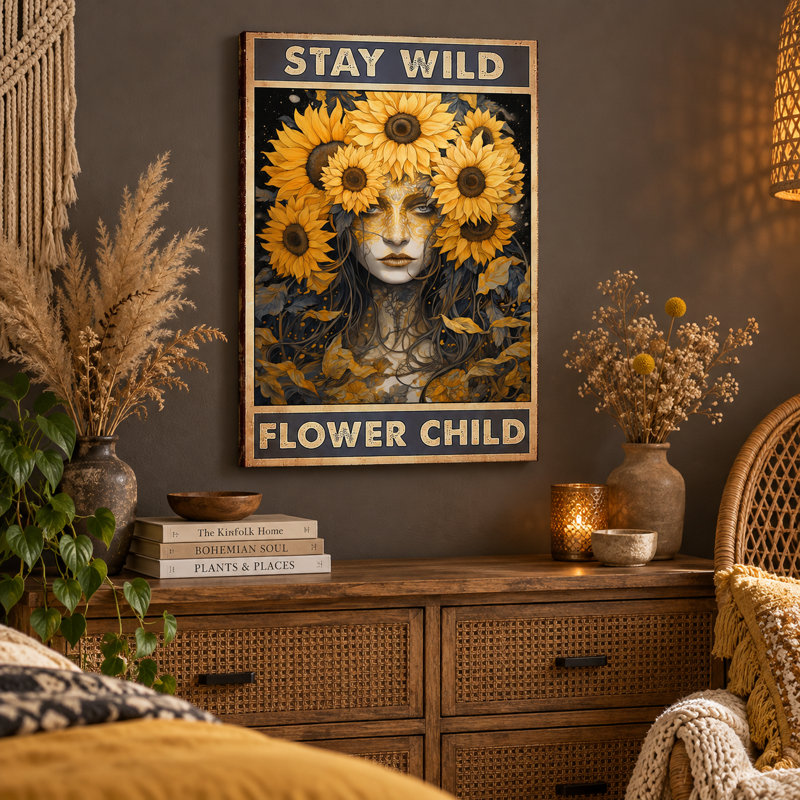 Art mural sur toile Stay Wild Flower, 11"W x 14"H