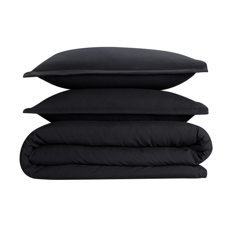 Black Twin/Twin XL Hypoallergenic Duvet Cover Set