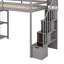 Lit mezzanine simple avec tiroirs de rangement et escaliers Hazeghi-135805418
