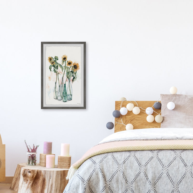 «Sunflower And Wilted Leaves II», reproduction encadrée, H 30 po x l 20 po x P 1,5 po