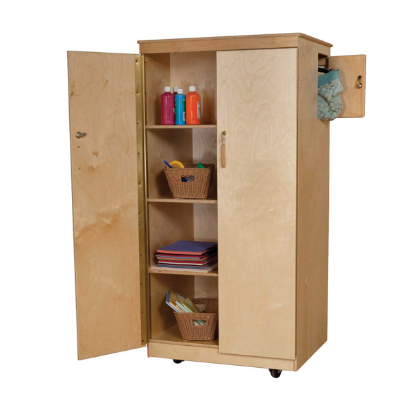 Wood Designs Classroom Extra Deep Mobile Storage Shelving Unit, 38 H x 48  W x 18 D