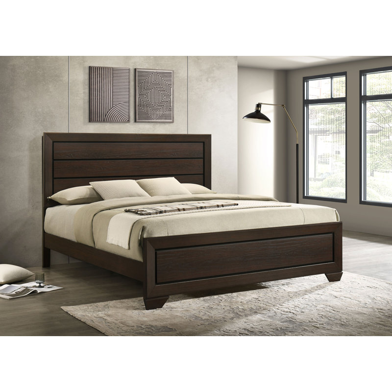 Wood Panel Bed, King, Dark Cocoa