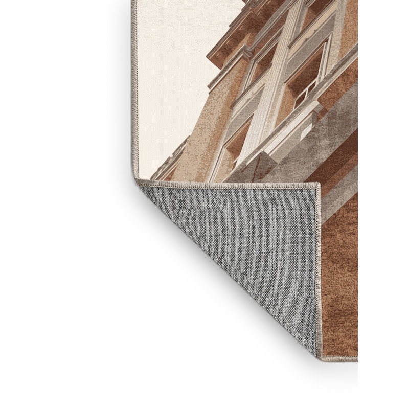 Machine Washable Pandelica Buckingham Palace London Modern Rug in Beige – Beige Binding, 5x8