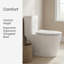 Toilette une pièce à double chasse - Toilette allongée à hauteur de confort de 16,5 po, 1,1 / 1,6 GPF certifié WaterSense et CUPC, siège à fermeture douce, conception à jupe, céramique blanche