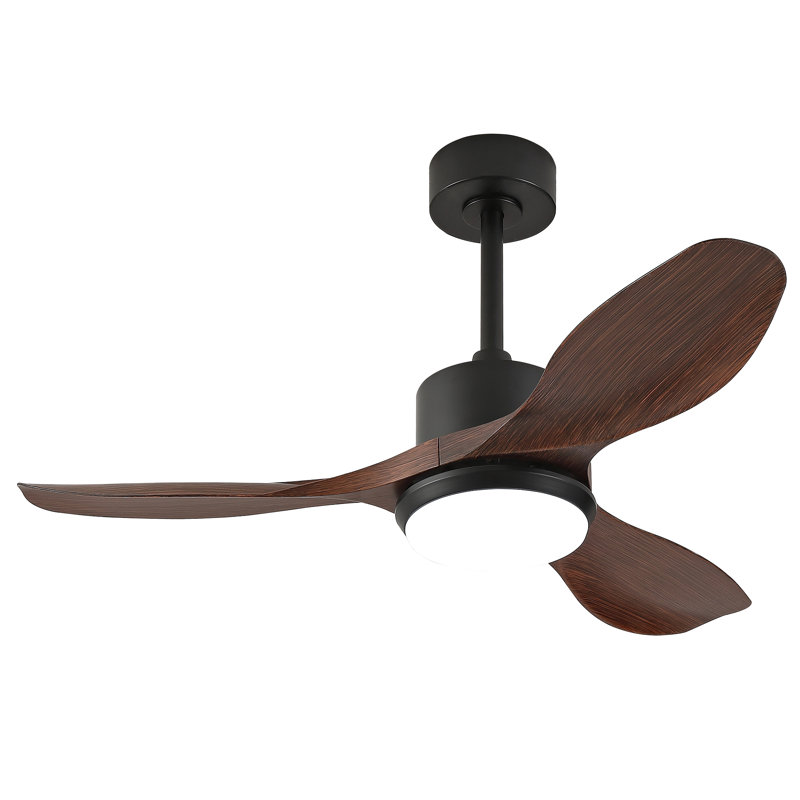 Ventilateur de plafond moderne avec lumière et 3 pales en ABS avec moteur à courant continu réversible, 42,03 po de largeur