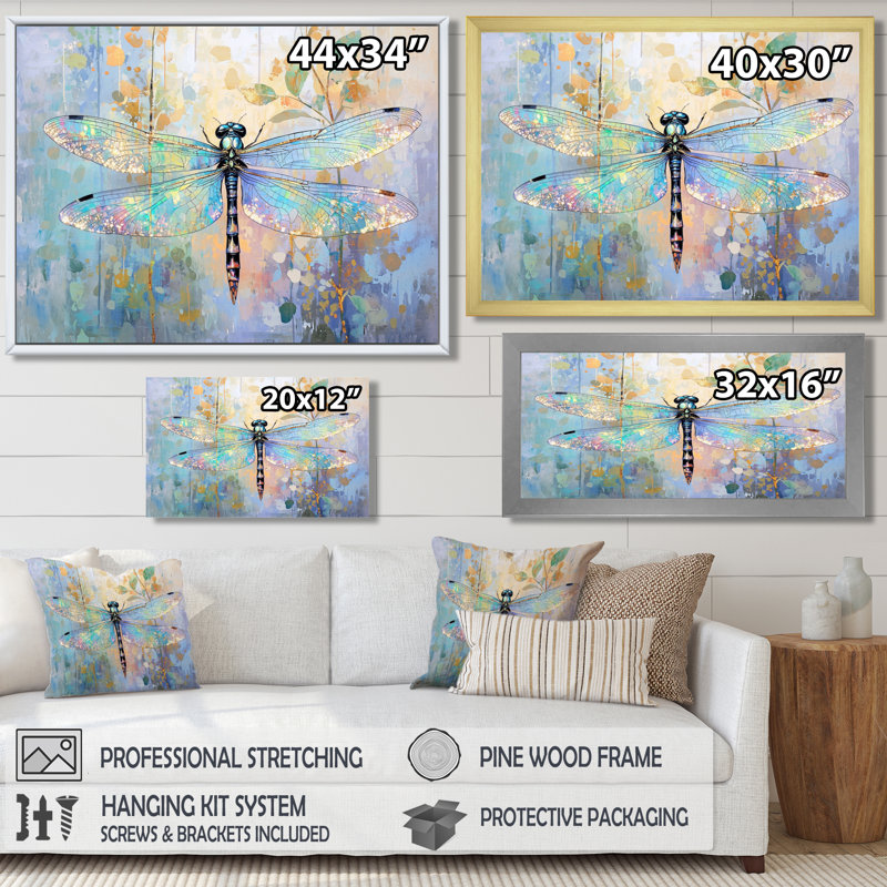 Ailes iridescentes d'une libellule II - libellule, art mural, salon, H 30 po x l 40 po, Noir