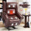 Fauteuil inclinable électrique à deux moteurs avec cuir véritable et ports USB-1248931536