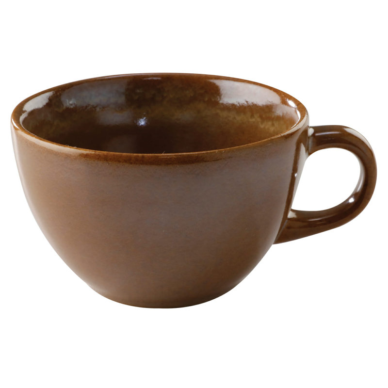 G.E.T. High-Strength Porcelain Tea Cup, 8.8 Ounce, Caramel (Set of 12)