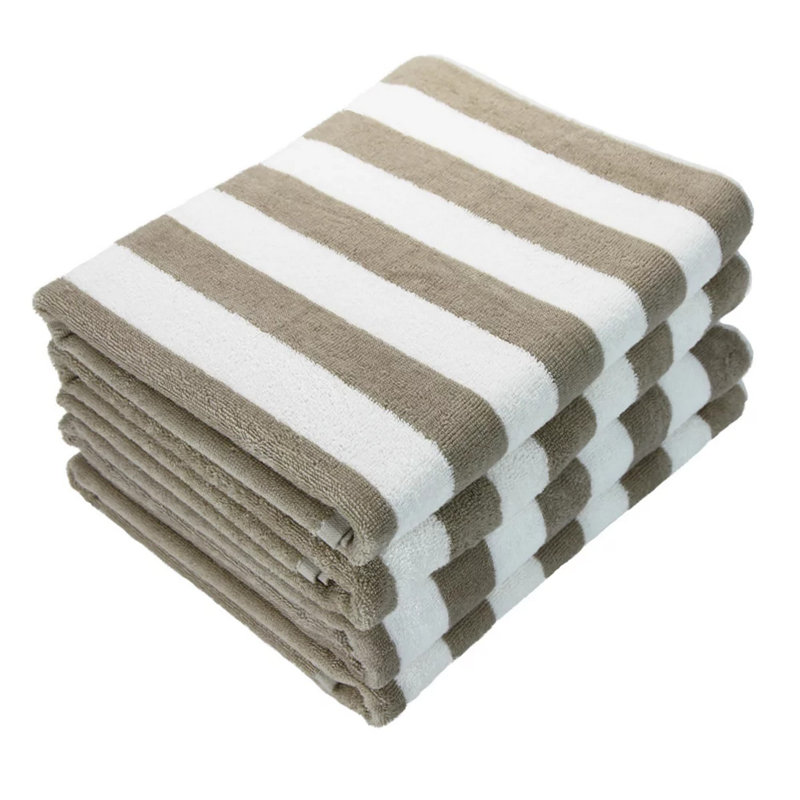 Serviette de plage Arkwright California Cabana 100% coton 30 x 70 (paquet de 4), Beige