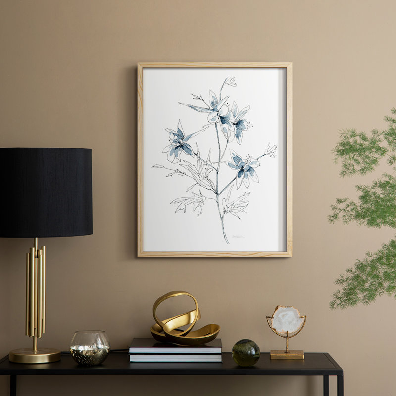 Indigo S Croquis II, reproduction encadrée - bois massif, Naturel, H 11 po x l 9 po
