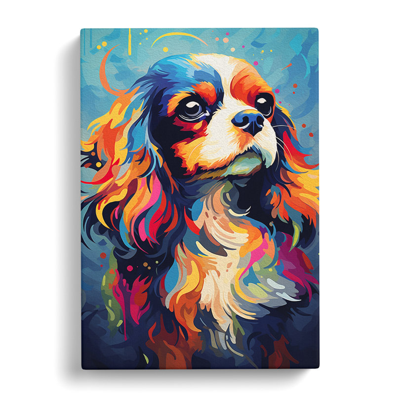 Cavalier King Charles Spaniel Futurism No.3 - Wrapped Canvas Print, 60cm H x 40cm W x 3cm D