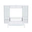 Lit escamotable double avec bureau et bibliothèque, blanc-457259854