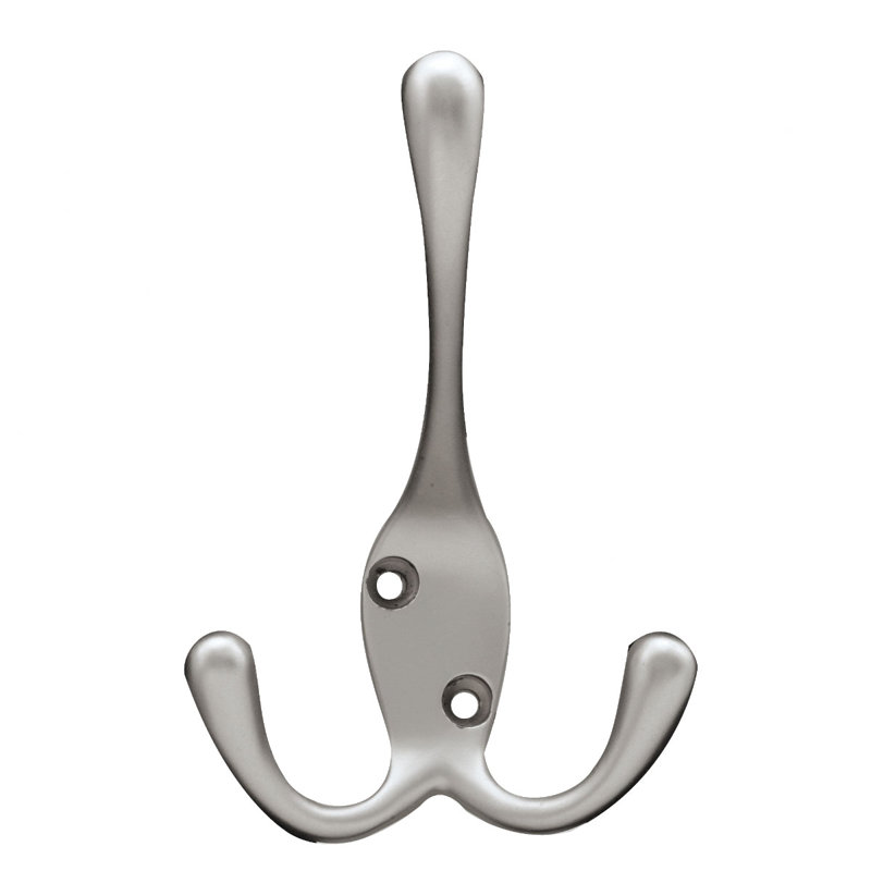 3 crochets muraux, Nickel satiné