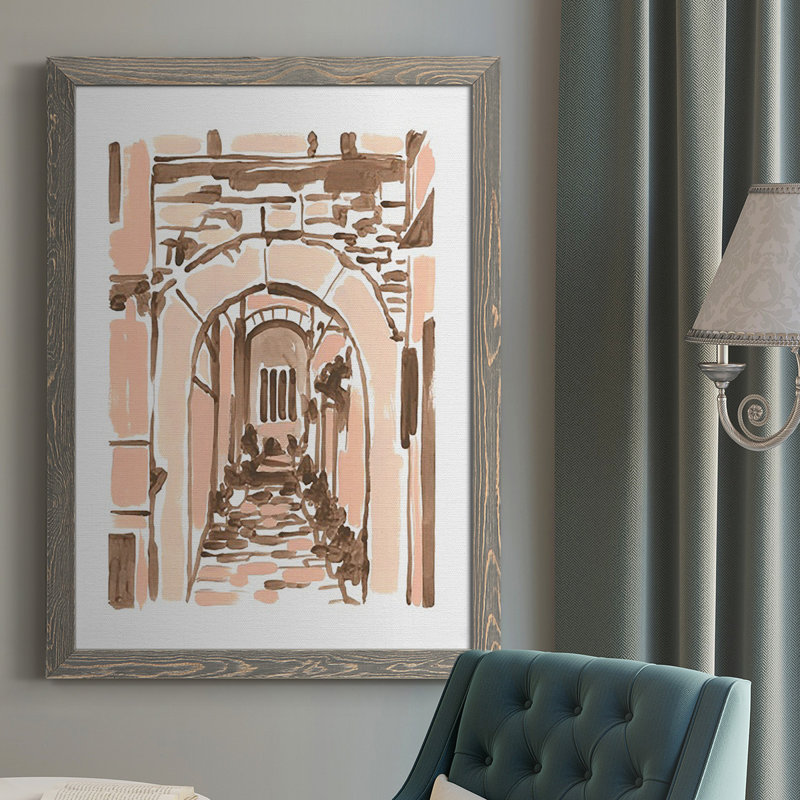 Blush Architecture Study III " Blush Architecture Study III ", 37.5" H x 27.5" W x 1" D, Grey Framed