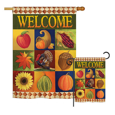 Double Sided Polyester Thanksgiving Flag Set