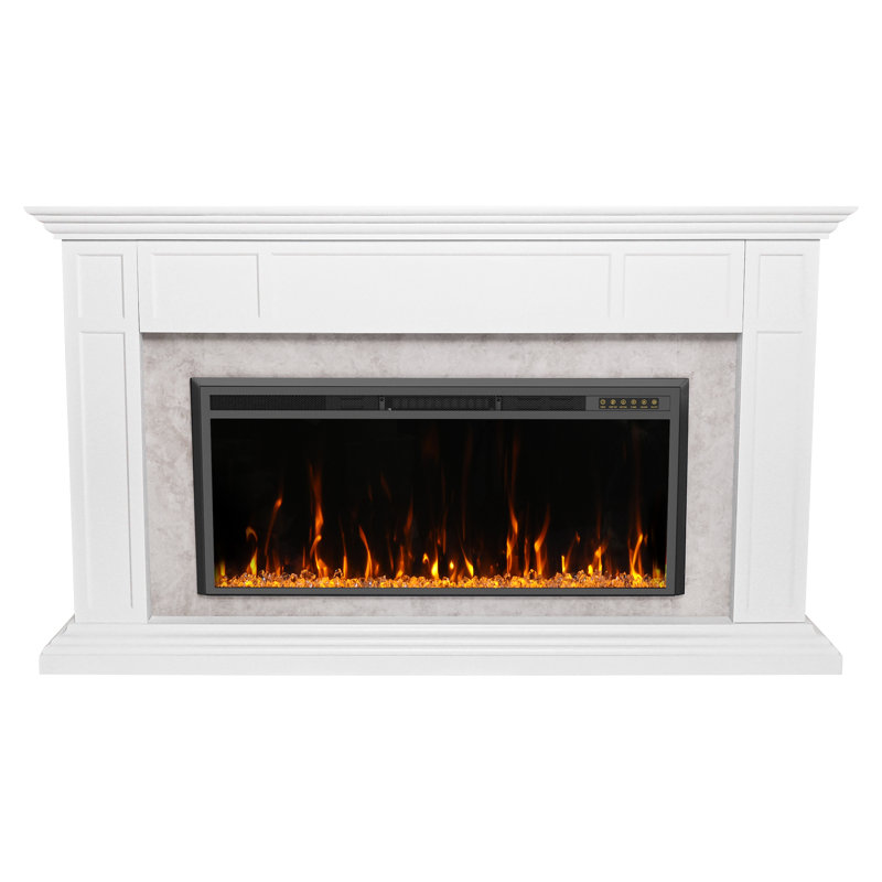 Surround Electronic Fireplace, Gray