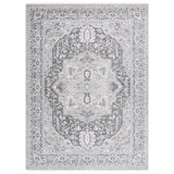 Clover Oriental Area Rug in Beige / Charcoal