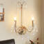 Applique murale moderne en laiton 2 lumières, appliques murales en cristal pour salon, chambre à coucher, meuble-lavabo, hôtel