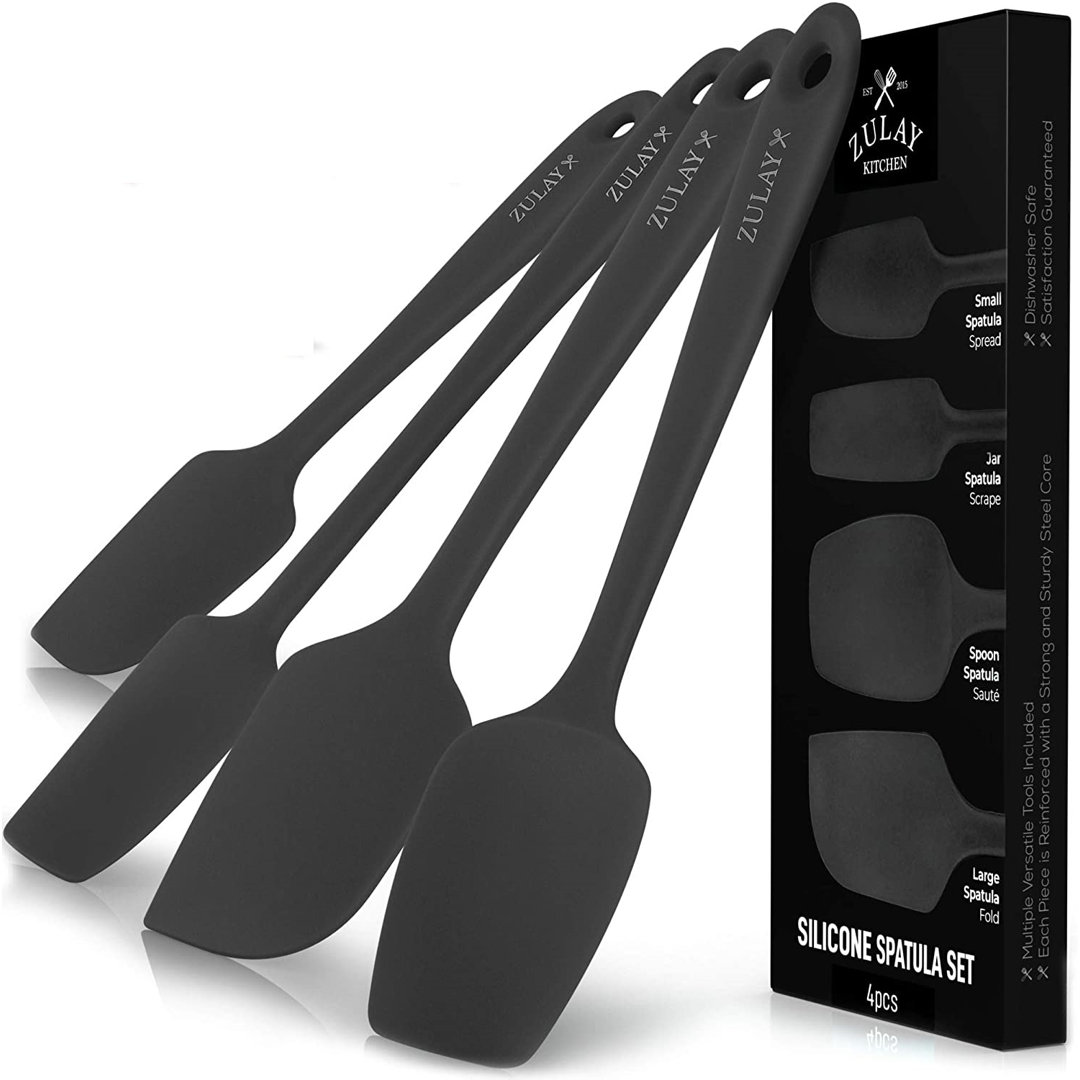 Zulay Kitchen 4pc Silicone Spatula Set Heat Resistant Silicone Tools for Cooking Baking Mixing Zulay Kitchen 