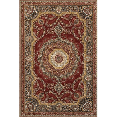 Burgundy Traditional Ethnic Fringed Vintage Decorative Machine Washable Area Rug