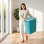 65L Large Laundry Hamper with Lid – Plastic Rattan Effect Laundry Basket for Dirty Clothes Storage – Space Saving Washing Basket with Handles-1526672691