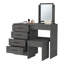 Coiffeuse, tabouret, quatre tiroirs Merlot