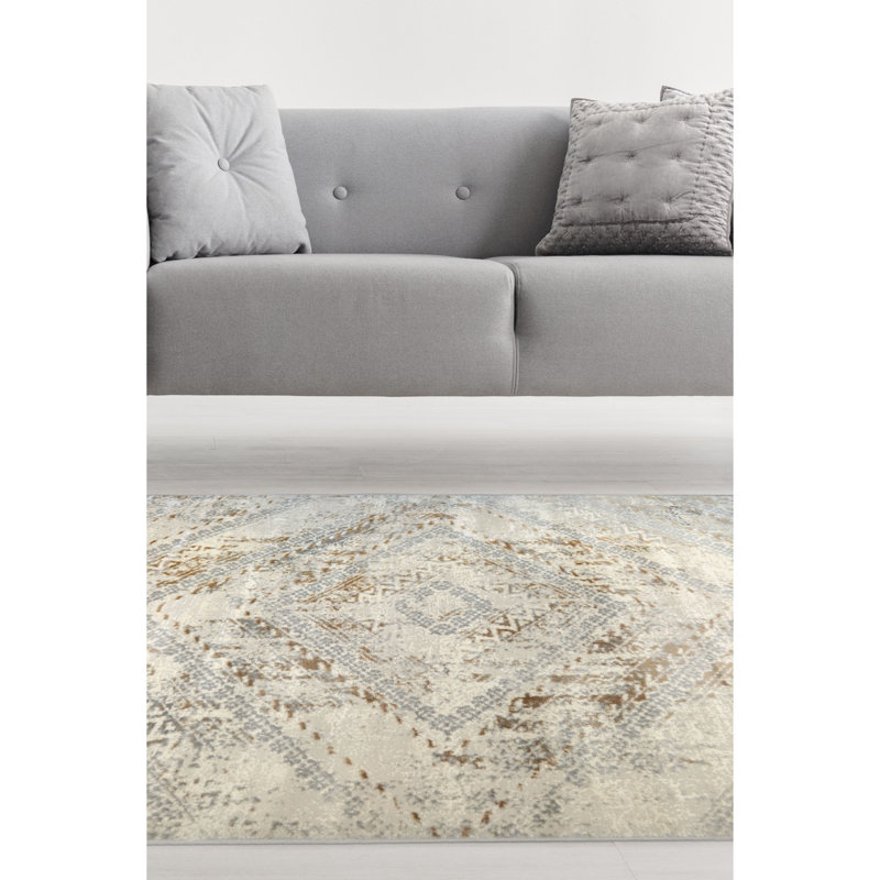 ABSTRACT SQUARE OCHRE 120/170cm, Rectangle 160 x 230 cm