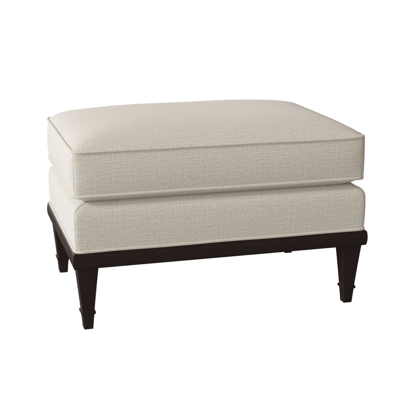 Dublin Ottoman, American Walnut, Sunny Linen