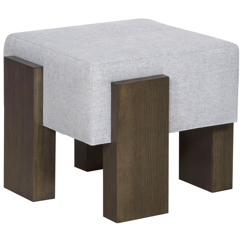 Buckland By Michael Weiss Upholstered Ottoman, Dove Gray, Kempsey Sheepskin Polyester Blend