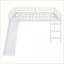 Lit mezzanine pleine grandeur en pin massif avec glissade - aucun sommier nécessaire - blanc pour la chambre à coucher-849965459
