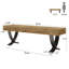 Banc de 55 pouces pour vestibule, banc de bout industriel-350103080